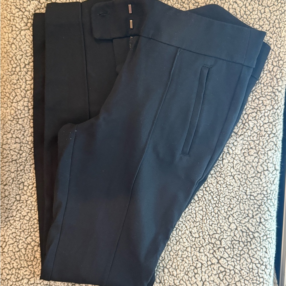LOFT Black Dress Pants with Straight Legs and Stretchy Fabric